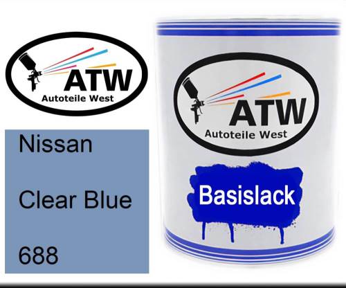 Nissan, Clear Blue, 688: 1L Lackdose, von ATW Autoteile West.